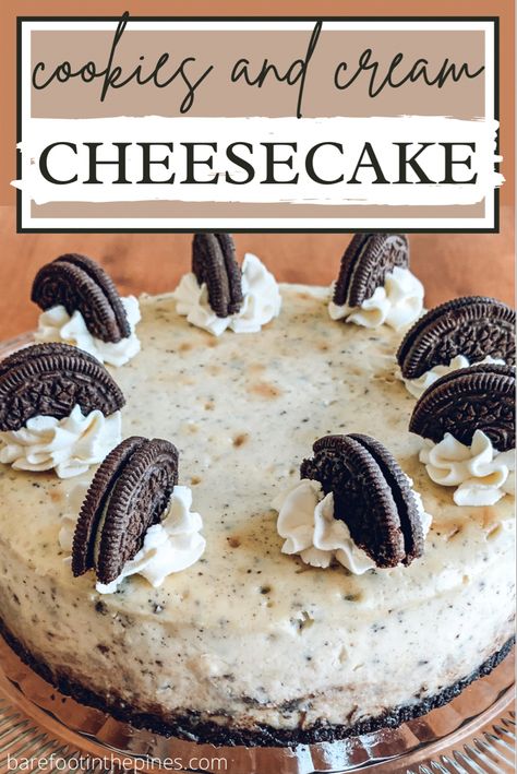 Easy Cheesecake Recipe, Holiday Candy Recipes, Oreo Cheesecake Cookies, Oreo Cheesecake Recipes, Cookies And Cream Cheesecake, Iced Oatmeal Cookies, Cream Cheesecake, Vanilla Cheesecake, Homemade Cheesecake