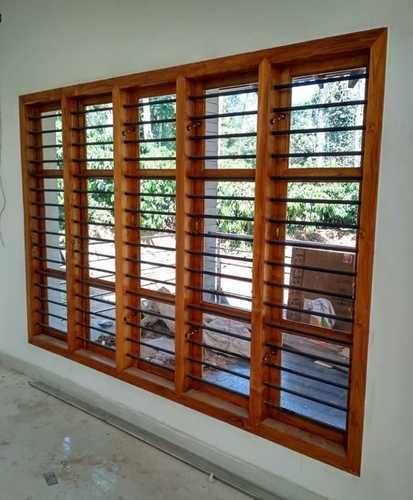 Window Grill Design Indian Style, Wooden Window With Grill Design, Window Grill Design For Wooden Frame, Indian Window Design Modern, Indian Wood Window Design, Front Window Design Indian, Wooden Window Design Indian, Window Design Interior, Modern Wooden Window Design