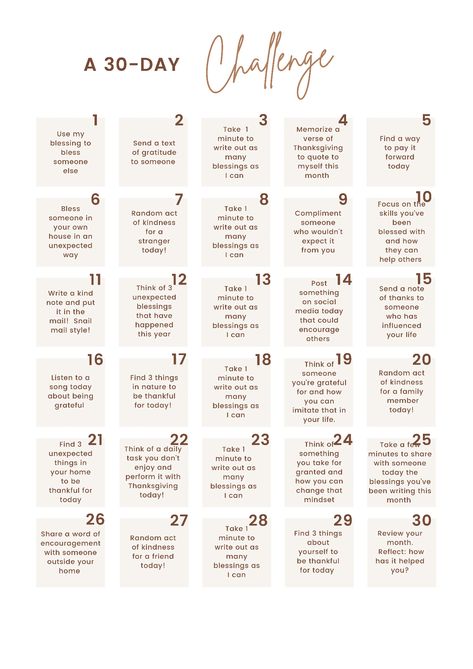 Weekly Challenge Ideas, 21day Challenge, 30 Day Challenge List, 40 Day Challenge, Thanksgiving Verses, 2023 Challenge, 30 Day Challenges, Project 50, Thanksgiving Post