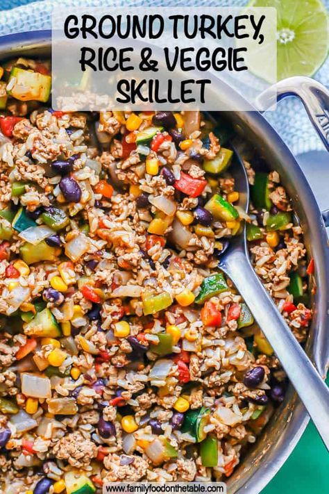 Turkey And Rice Recipes, Ground Turkey And Rice Recipes, Unstuffed Pepper Bowls, Ground Turkey Rice, Ground Turkey And Rice, Turkey And Rice, Turkey Rice, Veggie Skillet, Ground Turkey Recipes Healthy