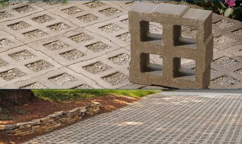 EcoGrid is another pervious concrete paving grid option. It provides 39 percent open space in which to place such drainage friendly material... Backyard Grass Alternative, Pervious Concrete, Grass Alternative, Diy Driveway, Permeable Pavers, No Grass Backyard, Gravel Patio, Cheap Backyard, Concrete Paving