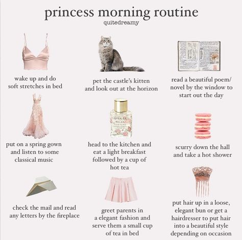 𝐝𝐫𝐞𝐚𝐦𝐞𝐫 on Instagram: “what would your morning routine look like as a princess? - - - - 💗note of the day: I love you all, hope everything is fine!💗 tags:…” How To Feel Like Aphrodite, Princess Morning Routine, Niche Memes, Etiquette And Manners, Princess Core, Angel Aesthetic, Poems Beautiful, Classy Aesthetic, Pink Girly Things