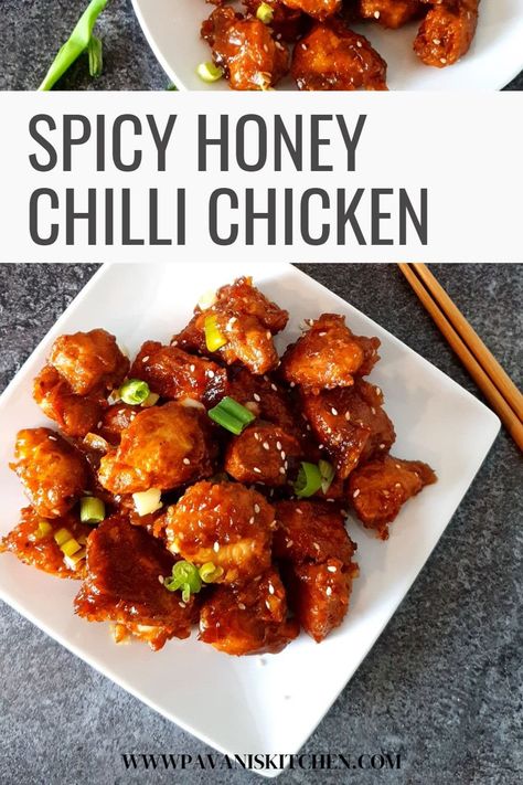 Chilli Honey Recipe, Honey Chilli Chicken Recipes, Chili Honey Chicken, Easy Chilli Chicken Recipe, Crispy Chilli Chicken, Honey Chilli Chicken, Fried Chicken Pieces, Chilly Chicken, Crispy Honey Chicken