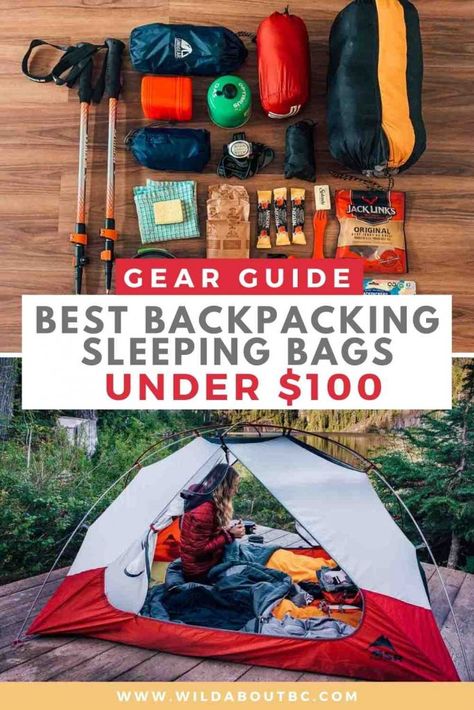 BEST BACKPACKING SLEEPING BAGS UNDER $100 IN 2021 | Wild About BC Backpacking List, Hiking Gear List, Backpacking For Beginners, Best Sleeping Bag, Backpacking Sleeping Bag, Lightweight Sleeping Bag, Mummy Sleeping Bag, Down Sleeping Bag, Best Camping Gear