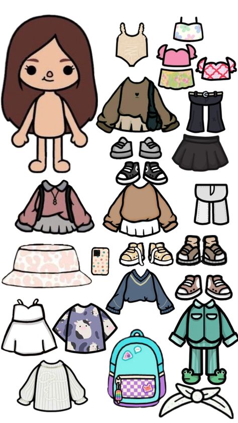 🌸toca boca girl🌸 Toca Boca Characters Clothes, Toca Boca Pepper Doll, Toca Boca Body Base, Toca Boca Girl, Toca Boca Paper Doll, Toca Baca, Lion Wallpaper Iphone, Toka Boka, Paper Doll Printable Templates