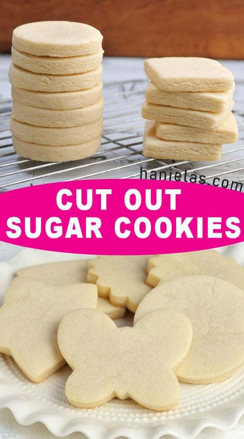 Make delicious Cut Out Sugar Cookies with step by step picture and video tutorials. Troubleshooting and Sugar Cookie FAQ. Cookie Dough Vegan, Cut Out Sugar Cookies, Cut Out Sugar, Perfect Sugar Cookies, Best Sugar Cookie Recipe, Chewy Sugar Cookies, Easy Sugar Cookies, Best Sugar Cookies, Soft Sugar Cookies