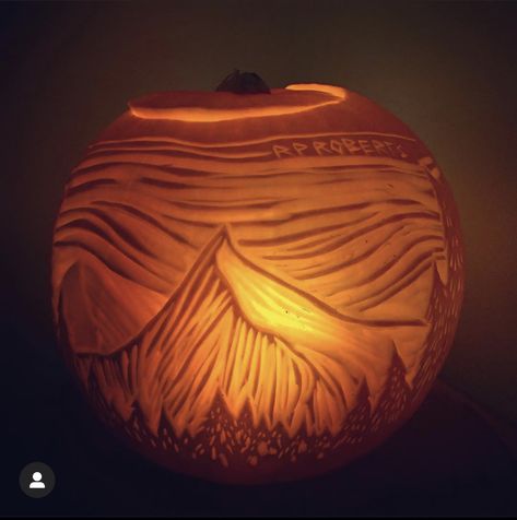 Pumpkin Carving Mountains, Acotar Pumpkin Carving, Mountain Pumpkin Carving, Modern Pumpkin Carving, Star Wars Pumpkin Carving, Pumpkin Inspiration, Pumpkin Cravings, Cute Pumpkin Carving, Pumpkin Moon