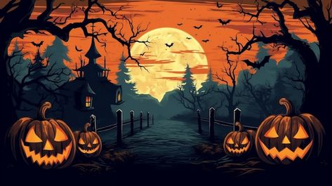 Halloween Desktop Wallpaper Aesthetic, Halloween Cover Photo Facebook, Halloween Line Art, Halloween Cover Photos, Halloween Facebook Cover, Background House, Fall Background Wallpaper, Halloween Desktop Wallpaper, Drawing Trees