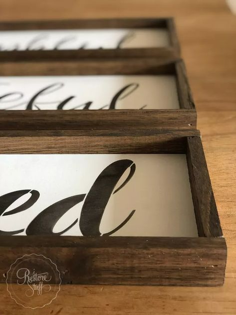 How to Make DIY Your Own Farmhouse Signs the Easy Way | Hometalk Essential Stencils, Kitchen Sign Diy, Farmhouse Signs Diy, Wooden Kitchen Signs, Key Holder Diy, Stencils Tutorials, Diy Letters, Diy Wood Signs, Sign Stencils