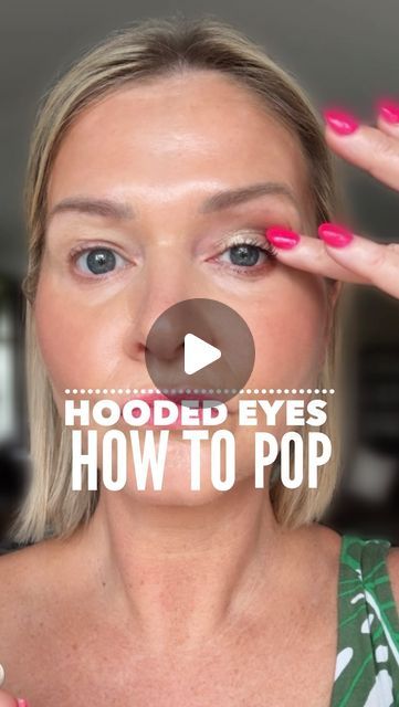 Sonya MacDonald /Over 40 Makeup/Skin on Instagram: "Hooded eyes? Here’s the simplest way to pop your eyes!! 👇

Just use a lighter shimmer on the inner half of your lid to attract more light. Any shimmery shades will reflect light and make things look bigger than they are, so keep on the movable lid. Because of this, avoid shimmers on your hood! 

I’m using SEINT’s limited edition LEGEND, the most beautiful natural tan eyeshadow. Just the perfect hint of shimmer!
On repeat! 🔁 
Only available till the end of July or until supplies last! 

#hoodedeyes #hoodedeyestutorial #hoodedeyesmakeuplook #hoodedeyemakeup #hoodedeyestruggle #hoodedeye #eyeshadow #midlifewomen #smalleyesmakeup #brighteyes #eyeshadowtutorial #eyeshadowtips #almost50andfabulous" Make Up For Hooded Eyes Over 40, Half Hooded Eye Makeup, Eye Makeup On Hooded Eyes, How To Make Hooded Eyes Look Bigger, Shimmer Eyeshadow Tutorial, Tan Eyeshadow, Makeup Looks For Hooded Eyes, Hooded Eyes Tutorial, Makeup For Small Eyes