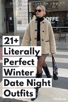 Chicago Dinner Outfit Winter, Day Time Date Outfit Winter, Winter Date Dress, Second Date Outfit Winter, French Date Night Outfit Winter, Boston Date Night Outfit, Best Date Night Outfits, Winter Outfits To Go Out At Night, First Date Winter Outfit Casual