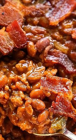 The Best Baked Beans, Best Baked Beans, Daging Babi, Baked Bean Recipes, Pork N Beans, Snacks Für Party, Backyard Bbq, Side Recipes, Baked Beans