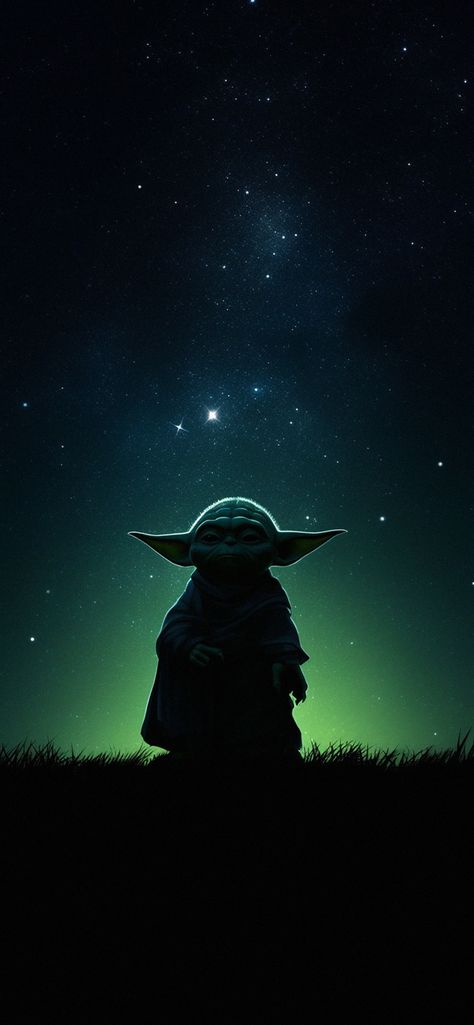 Star Wars Yoda & Night Stars Wallpapers Star Wars Aesthetic Wallpaper, 70s Star Wars, Nerdy Wallpaper, Star Wars Wallpaper Iphone, Nerd Christmas, Star Wars Aesthetic, Pokemon Star Wars, Wallpaper Matching, Aesthetic Star