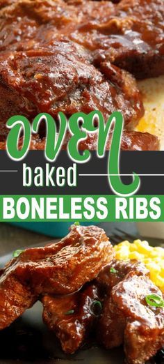 Country Style Pork Ribs are the easiest ribs ever.  Fork tender, seasoned with a dry rub and baked in the oven and you get the best boneless pork ribs ever! #countrystyleporkribs #porkribs #ovenbakedribs #ovenbakedporkribs #bakedribs #bonelessribs Country Style Ribs Recipe Oven, Country Rib Recipes Oven, Countrystyle Ribs In The Oven, Easy Boneless Ribs In Oven, Boneless Rib Recipes Oven, How To Cook Boneless Pork Ribs In The Oven, Boneless Country Ribs Recipe, Boneless Pork Rib Recipes Oven, Boneless Ribs In The Oven Quick