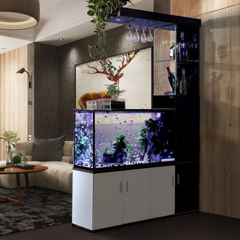 Fish Tank Wall, Modern Partition Walls, Wall Partition Design, Living Room Plan, Tv Unit Interior Design, Latest Living Room Designs, Hall Interior Design, Home Aquarium, Apartment Living Room Design