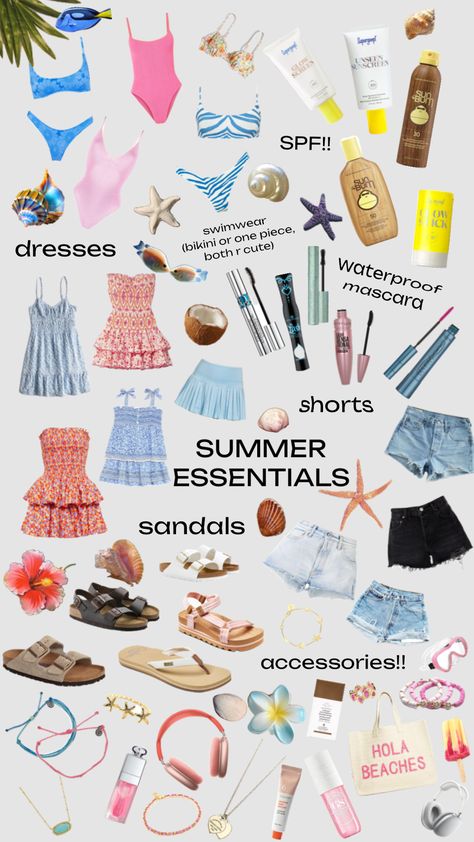 Summer Bag Essentials, Shuffles Summer, Beach Bag Essentials, Summer Necessities, Preppy Beach, Preppy Inspiration, Beachy Outfits, Holiday Packing, Preppy Summer Outfits