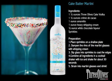 Olive Cake Recipe, Cake Batter Martini, The Novice Chef, Cake Vodka, White Chocolate Liqueur, Novice Chef, Cake Preparation, Martini Ingredients, Martini Recipe