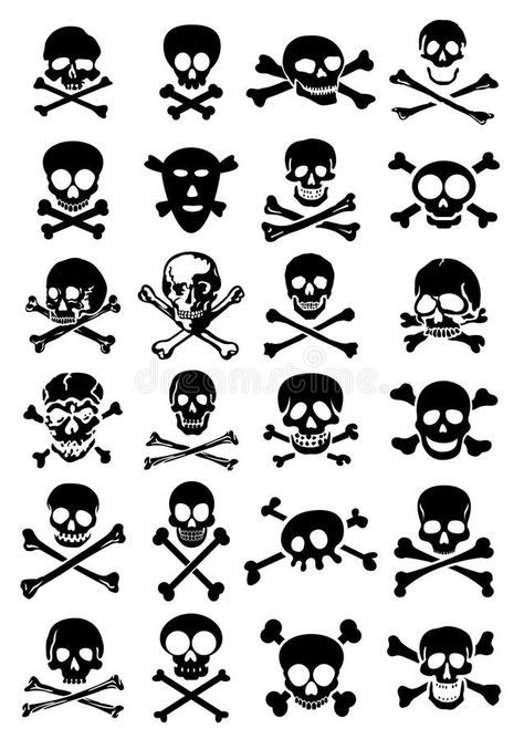 Simple Skull, Pirate Tattoo, Bone Tattoos, Skulls Drawing, Pirate Skull, Skull Drawing, Skull Tattoos, Flash Art, Skull And Crossbones