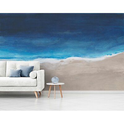 Our fabric wall covering is a wonderful yet simple way to make a bold statement in any space. Available in peel & stick, this self-adhesive substrate is easy to apply and remove. Introduce the serenity and beauty of the beach into your home with this stunning coastal image, 'Oceans from Above'. This image displays the shoreline from an aerial view to flaunt the stunning point where land meets sea. Size:  120" W x  192" L Beach Office Decor, Water Mural, Wave Mural, Bar Wallpaper, Fabric Wall Covering, Mural Fabric, Ocean Mural, Beach Wall Murals, Fabric Covered Walls