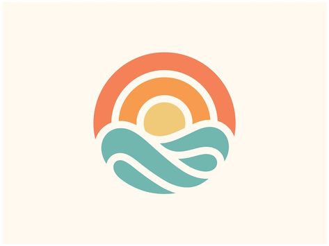 Mighty Mike, Logo Design Agency, Sunset Logo, Summer Logo, Surf Logo, Wave Logo, Beach Logo, Water Logo, Sun Logo