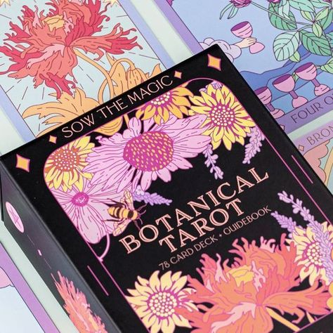 Sow the Magic on Instagram: "You asked for it! 🎉 We are super excited to announce the launch of our Tarot Deck + Guidebook featuring Sow the Magic’s famous seed illustrations! Shipping begins in late August 🖤💕🎉  Welcome to the enchanting world of botanical tarot, where the magic of nature intertwines with the wisdom of the tarot. In this unique deck and guidebook we invite you to embark on a journey that explores the profound connection between the plant kingdom and the mystical realms of divination." Magic Graphic Design, Magic Website, Seed Illustration, Witch Ideas, Unique Tarot Decks, Plant Kingdom, Stage Ideas, Inktober 2024, Witching Hour