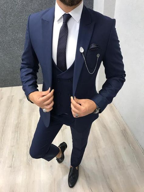 Navy Slim Fit Suit, Blue Slim Fit Suit, Suits Men Slim, Prom Suits For Men, Black Suit Men, Blue Suit Men, Slim Fit Suit Men, Mode Costume, Slim Fit Tuxedo