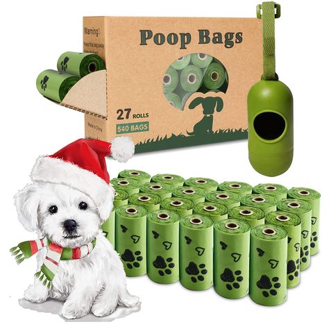 Yingdelai Dog Poop Bag 540 Counts - Biodegradable Dog Waste Bags with 1 Pet Wipes, Cat Puzzle, Assistance Dog, Fresh Fragrance, Dog Cake, Garbage Bags, Poop Bag Holder, Dog Items, Dogs Pooping