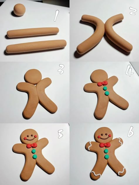 Gift Diy Christmas, Flori Din Lut, Christmas Gift Diy, Clay Christmas Decorations, The Gingerbread Man, Clay Crafts For Kids, Clay Making, Gingerbread Christmas Decor, Clay Magnets