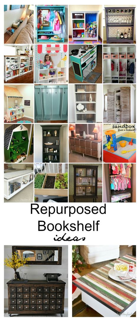 These Repurposed Bookshelf Ideas may have you think twice before throwing it out or donating it. What will you be creating? Woodwork Photography, Repurposed Bookshelf, Old Bookshelves, Bookshelf Ideas, Repurposed Dresser, Diy Muebles Ideas, Shelves In Bedroom, Repurposed Furniture Diy, Refurbished Furniture