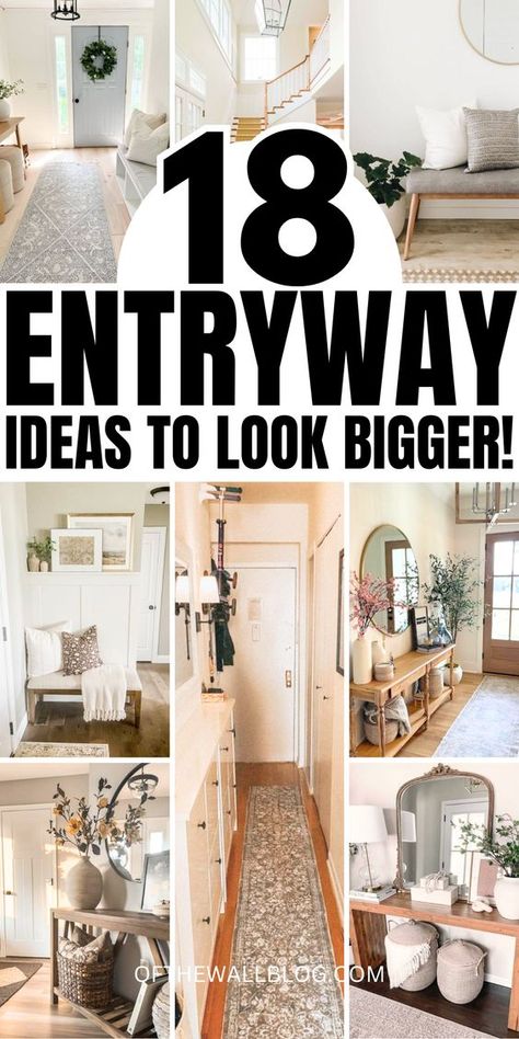 Whether you’re dealing with a narrow hallway or a compact entryway foyer, these entryway ideas will transform your small entryway! Using the power of entryway decor, entryway storage, entryway table decor, entryway bench, you can make small house design easy with home decor! Whether you're looking for mudroom ideas or entrance ideas these tips will suit your small space. Explore hallway decorating, entrance hall decor, small entryway ideas, narrow entryway ideas and more! Narrow Front Door Entryway Ideas, Small Lake House Decorating Ideas, Small Hallway Entryway Ideas, Entry Way Ideas With Bench, Foyers Ideas Entryway, Narrow Foyer Ideas Entryway, Apartment Foyer Ideas, Hallway Decorating Entrance, Front Entrance Ideas Interior Entryway