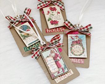 Christmas Gift Tags Stampin Up, Handmade Christmas Gift Tags, Christmas Tags Handmade, Christmas Treats Holders, Present Tags, Homemade Tags, Christmas Gift Tags Diy, Christmas Gift Tags Handmade, Hang Tag Design