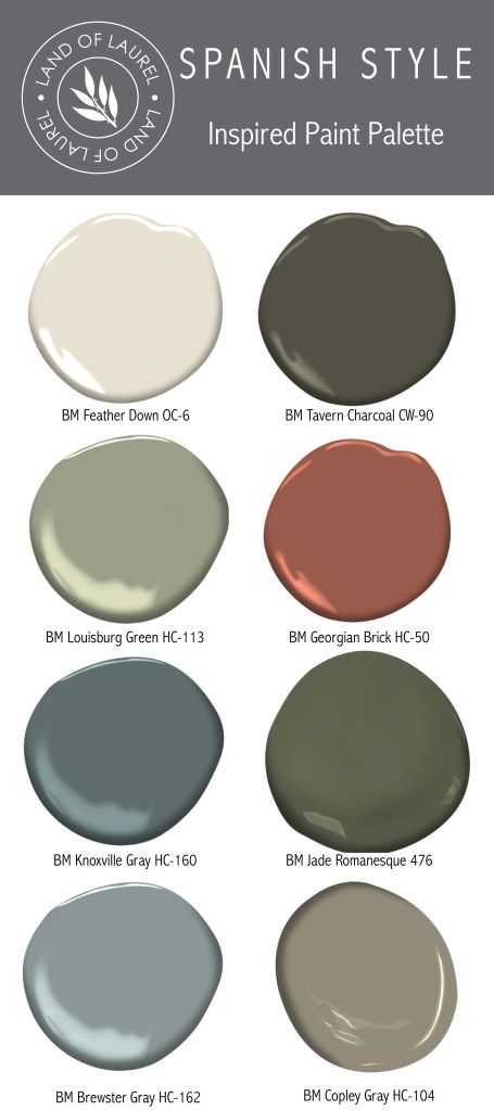 6 No-Fail Whole House Paint Color Palettes – Land of Laurel Boho Home Paint Colors Interior, Spanish House Color Palette, Spanish Style Home Paint Colors, Painting Ideas House Interior Color Schemes, Whole House Green Paint Scheme, Yellow House Color Scheme Exterior, Interior Paint Schemes Whole House, Spanish Style Home Color Palette, Spanish Home Color Palette