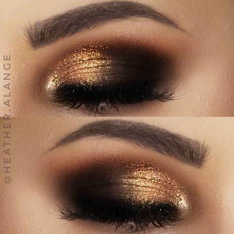 ulta beauty Lustrous Foil Eyeshadows  gold black smokey eye Downtown Makeup, Black And Gold Eyeshadow, Black Makeup Looks, Black Smokey Eye Makeup, Golden Eyeshadow, Golden Makeup, Senior Homecoming, Foil Eyeshadow, Make Up Gold