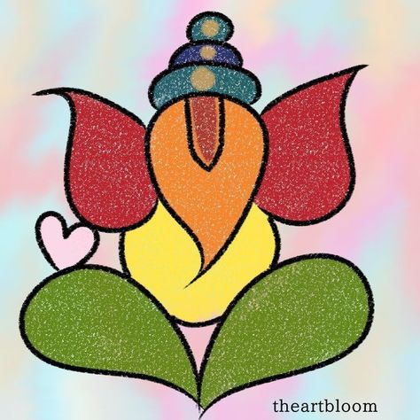 Ganpati Art And Craft For Kids, Ganesha Art For Kids, Vinayagar Drawing Easy, Ganesha Craft For Kids, Ganesh Painting Easy, Ganapathi Drawing, Ganpati Drawing For Kids, Vinayagar Drawing, Easy Ganesha Painting