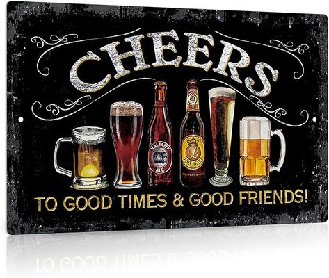 Personalized Bar Signs Zazzle, Alcohol Signs, Funny Wall Decor, Man Cave Wall Decor, Man Cave Wall, Beer Brands, Tin Metal, Vintage Tin Signs, Man Cave Bar