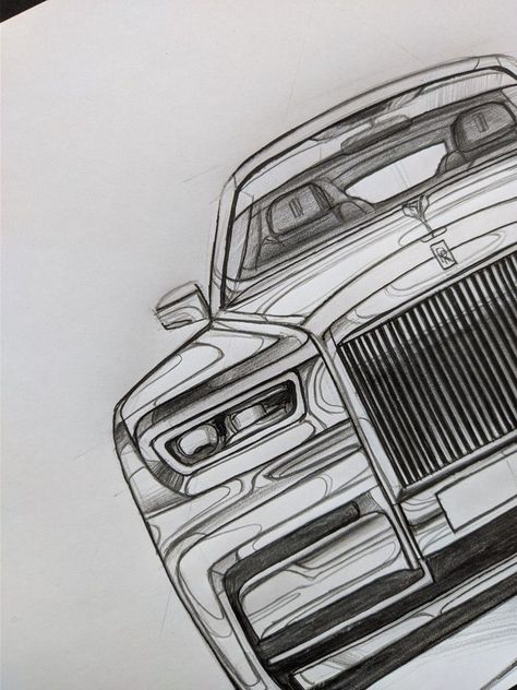 A Glimpse into Opulence: The World's Finest Cars Rolls Royce Drawing Pencil, Car Sketches Pencil, Cool Car Drawings Pencil, Car Pencil Drawing, Rolls Royce Sketch, Rolls Royce Drawing, Car Sketch Pencil, Bmw Sketch, Car Designing