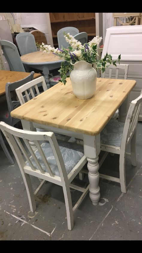 Pine Table And Chairs, Shabby Chic Dining Room, Shabby Chic Chairs, Chic Dining Room, Shabby Chic Dining, Shabby Chic Table, Shabby Chic Living, Shabby Chic Room, Shabby Chic Living Room