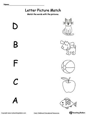 Uppercase Beginning Letter Sound: D B F C A: Encourage your child to learn letter sounds by practicing saying the name of the picture and connecting with the correct letter in this printable worksheet. Lkg Worksheets Activities, Letter Sounds Preschool, Kertas Kerja Prasekolah, Lkg Worksheets, Letter Worksheets For Preschool, Beginning Sounds Worksheets, Kindergarten Phonics Worksheets, English Worksheets For Kindergarten, Alphabet Worksheets Kindergarten