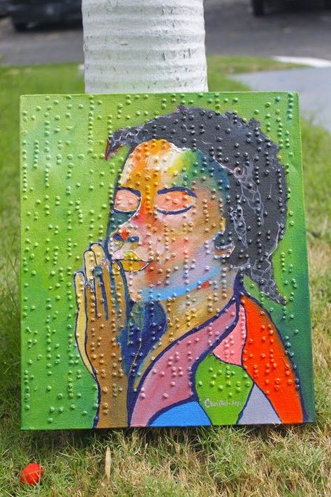 Christal-Ann ART: Exploring BRAILLE - painting with braille Braille Art Ideas, Disabled Art, Braille Art, Ways Of Communication, World Braille Day, Blind Art, Tactile Art, Visual Impairment, Art Alevel