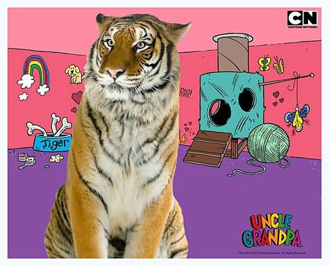 Uncle Grandpa!!. Giant Realistic Flying Tiger, Uncle Grandpa Cartoon, Grandpa Cartoon, Grandpa Aesthetic, Cn Cartoon Network, Uncle Grandpa, Flying Tiger, Love Machine, Teen Titans Go