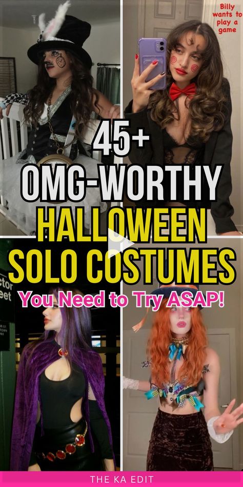 ✓✓✓Want the cutest solo Halloween costumes Check out our top picks...om pop culture icons to DIY fun...at will absolutely make you stand out! solo girl halloween costume ideas...lo halloween costume ideas...lo halloween costumes 2023...lo hall..! Diy Halloween Costumes Unique, Edm Halloween Costumes Rave Outfits, Iconic Womens Halloween Costume, Single Female Costume Ideas, Womens Ace Ventura Costume, Thigh High Boot Costume Halloween, Cute Halloween Costumes Solo Brunette, 90s Costume Ideas Black Woman, Pigtails Halloween Costume