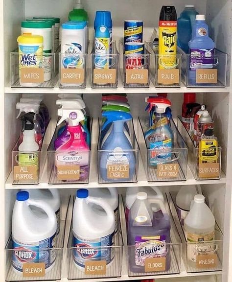 Linen Closet Organization Ideas, Closet Organization Solutions, Cleaning Supplies Organization, Desain Pantry, Colour Hallway, Closet Organization Ideas, House Organisation, Design Hallway, Linen Closet Organization