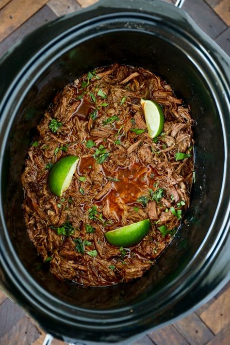 This Slow Cooker Barbacoa Recipe has become one of our family favorites. Tender fall apart beef that simmers all day long in flavorful Mexican spices. If you are a fan of Chipotles Barbacoa recipe, you are going to love this recipe. We love to use the Barbacoa for quick and easy tacos. It’s perfect on a...Read More Chipotle Barbacoa Recipe, Street Taco Recipe, Slow Cooker Barbacoa, Barbacoa Recipe, Recipe Slow Cooker, Authentic Mexican Recipes, Barbacoa Beef, Shredded Beef, Crockpot Recipes Slow Cooker