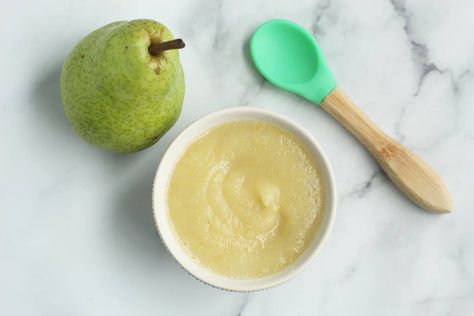 Pear Baby Food, Butternut Squash Baby Food, Baby Food Puree, Pear Puree, Making Baby Food, Diy Baby Food, Baby Food Storage, Baby Puree Recipes, Baby Puree