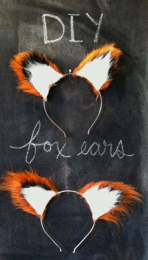 ORELHA DE RAPOSA APRA FANTASIA DE CARNAVAL --- BITS: DIY No-Sew Fox Ears Cheap Halloween Costumes Diy, Cheap Halloween Diy, Kostuum Halloween, Fox Costume, Diy Halloween Costumes For Kids, Hallowen Costume, Diy Halloween Decor, Animal Costumes, Fox Ears