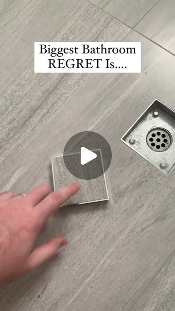 Shower Tile Direction, Tile In Shower Drain, Gray Bathroom Tile Ideas Master Bath, Bathroom Shower Drain Ideas, Bathroom Floor Drain Ideas, Bathroom With Big Tiles, Big Tiles Small Bathroom, Shower Drains Ideas, Seamless Shower Floors