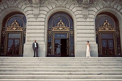 Mayi & Jon And The San Francisco City Hall Wedding | A Practical Wedding Sf City Hall Wedding, Courthouse Wedding Photos, San Francisco City Hall Wedding, San Francisco City Hall, Dream Destination Wedding, Practical Wedding, Wedding Court, City Hall Wedding, San Francisco City