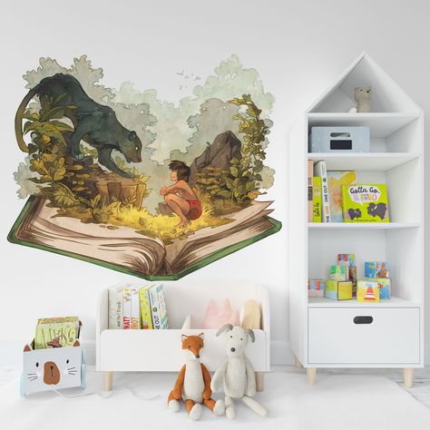 Removable Jungle Book Tarzan And Black Panther Wall Decal Mural Sticker For Baby Nursery and Boy Room by VinzDesignStudio on Etsy Tarzan Wallpaper, Jungle Book Nursery, Books Kids Room, Children Room Boy, Baby Boy Room Nursery, Wallpaper Size, Baby Boy Rooms, Tarzan, Baby Things