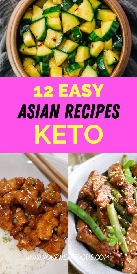 12 Easy Keto Asian Recipes to help with weight loss. Low Carb recipes to help stay in ketosis and lose weight whilst on a ketogenic diet. Which will be your new favorite? Keto Asian Recipes, Keto Chinese Food, Breakfast Low Carb, Easy Asian, Easy Asian Recipes, Diet Breakfast Recipes, Ketogenic Diet Meal Plan, Keto Meals, Recipes Keto