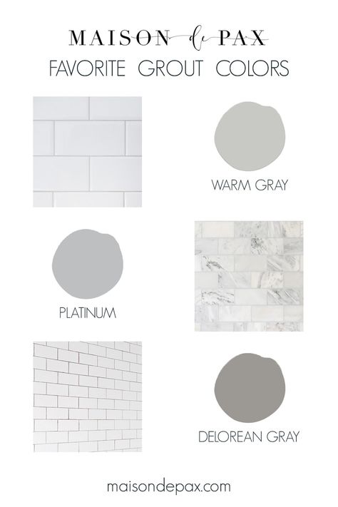 Looking for the best grout colors for subway tile or marble? See gray grout colors in real spaces to help you choose! #grout #tile #renovation Polyblend Grout Color Chart, Grout Colors For White Tile, Subway Tile Grey Grout, Delorean Gray Grout, Polyblend Grout Colors, Mapei Grout Colors, Grout Colors, Grout Paint, Gray Grout